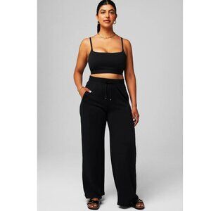 Fabletics Joggers Cloud Jersey Wide Leg Pant Black Soft Comfy Women's Size XL